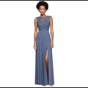 David'sBridal Long Bridesmaid Dress w/Lace Bodice